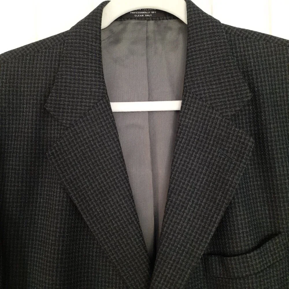 Oscar de la Renta Wool Tweed 3-Button Blazer Blue Size 44L